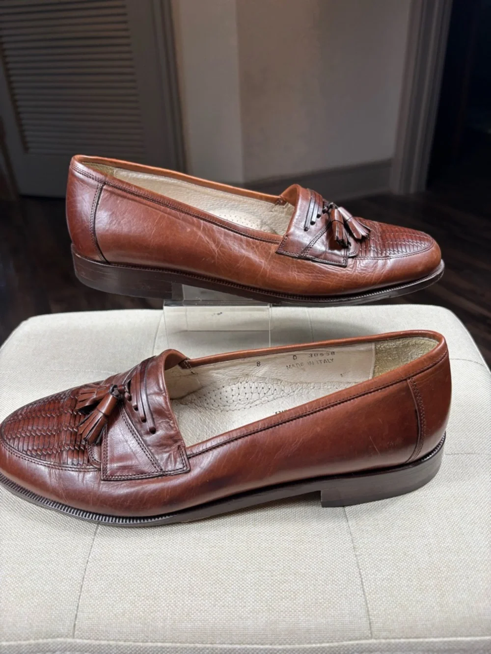 Florsheim Imperial Benedict Tassel Loafers Brown Leather Made Italy Men’s 8D